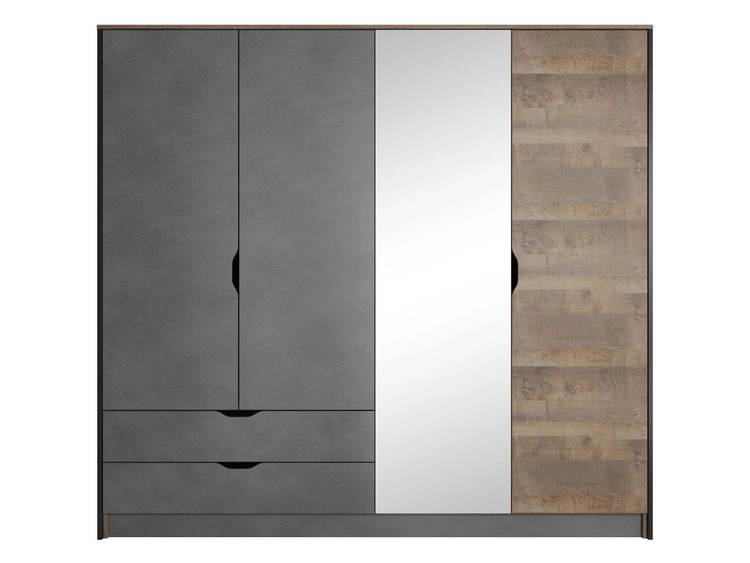 Szafa czterodrzwiowa z drzwiami uchylnymi Denis Dąb Sand Grande, Matera