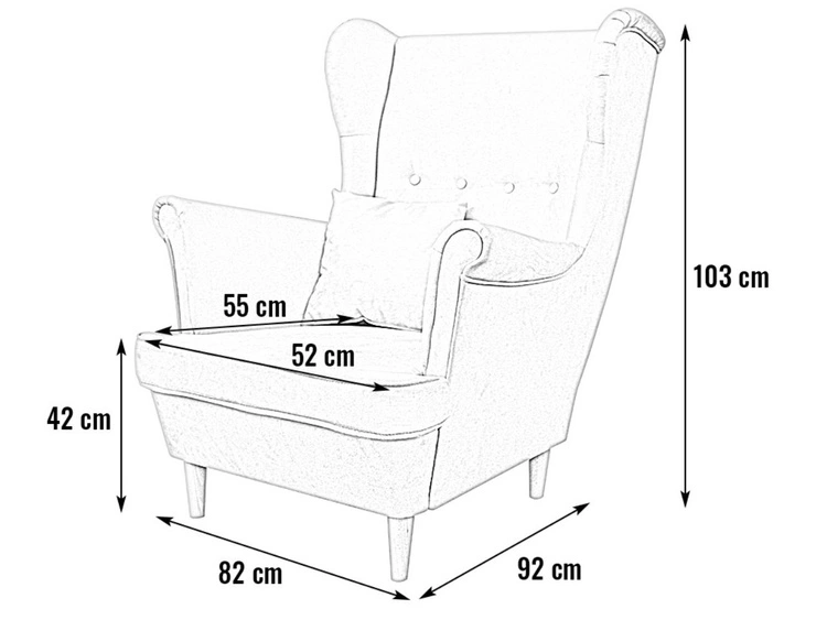 Fotel na nóżkach Oslo II Szary