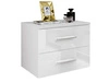 Podwieszany stolik nocny z dwoma szufladami Nuveo Biały połysk