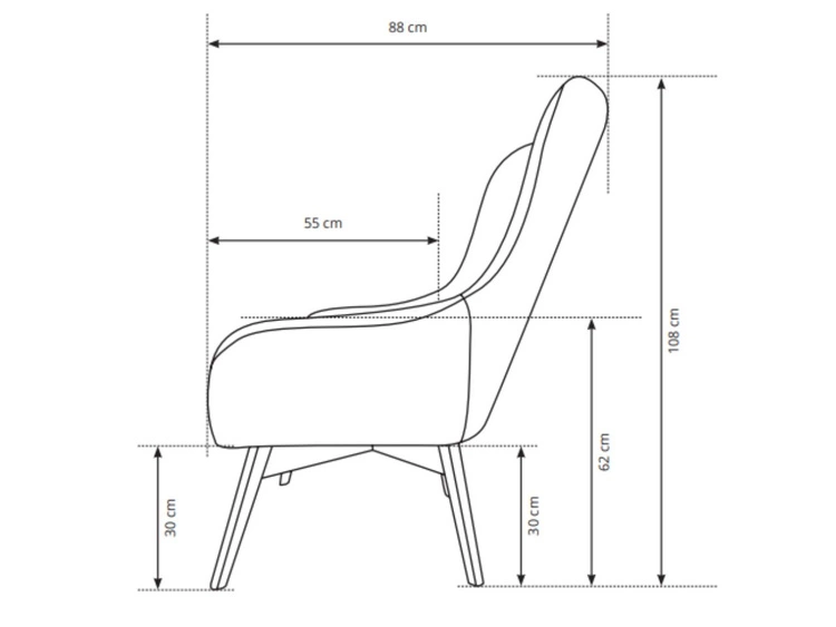 Fotel na nożkach Deves Caro Beżowy