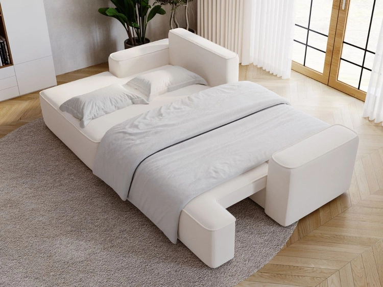 Narożnik L Lewy z funkcją spania i pojemnikiem California Kremowy