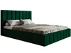 Łóżko tapicerowane z pojemnikiem i stelażem Siena 160x200 zielony