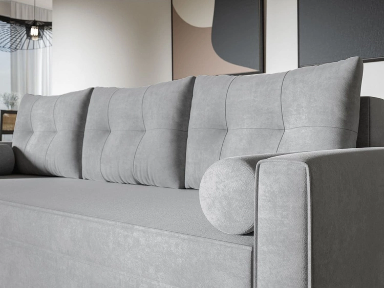 Kanapa z funkcją spania i pojemnikiem na pościel Pori zielona