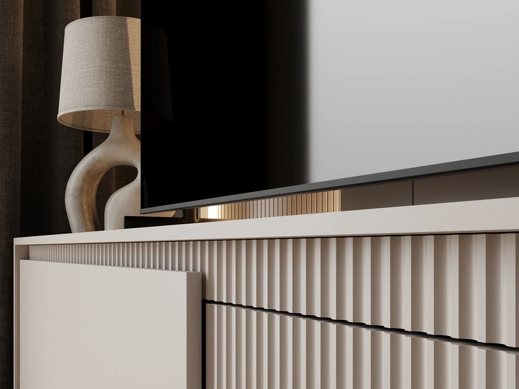 Szafka pod telewizor z drzwiczkami 187 cm Sorano Beżowa