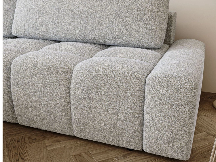 Narożnik L lewy z funkcją spania i pojemnikiem Lana Biały