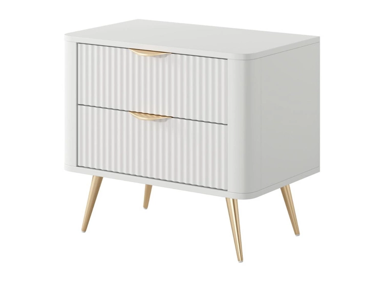 Stolik nocny z szufladami Latina Biały