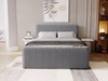 Łóżko kontynentalne z pojemnikiem na pościel 160x200 Osteno Ciemnoszare