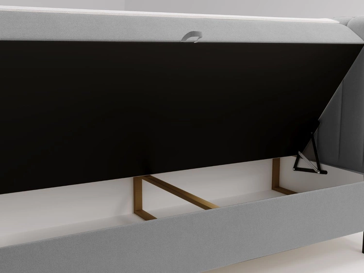 Łóżko kontynentalne z pojemnikiem na pościel 140x200 Primavera Jasnoszare