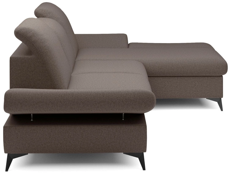 Narożnik L Prawy z funkcją spania i pojemnikiem Hannover Ciemnobrązowy