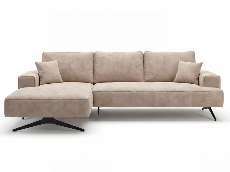 Narożnik L Lewy na metalowych nóżkach Leto beżowy