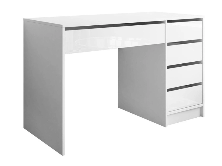 Biurko z pięcioma szufladami Melo biały połysk