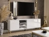 Szafka RTV pod telewizor z drzwiczkami na złotych nogach Vivance Biały połysk