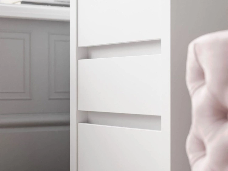 Toaletka z lustrem, szufladami i oświetleniem LED Nesso biały mat