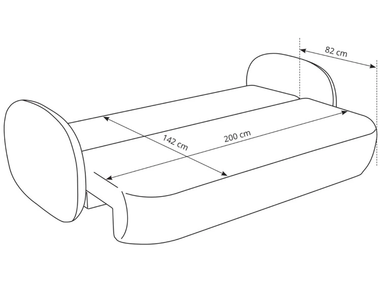 Kanapa z funkcją spania i pojemnikiem na pościel Oreo Kremowy