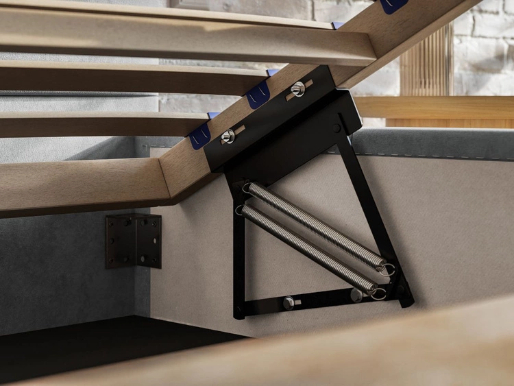 Łóżko tapicerowane z pojemnikiem i stelażem 120x200 Terra Różowe