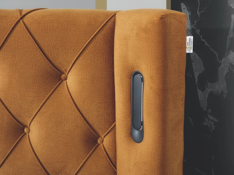 Łóżko kontynentalne z pojemnikiem na pościel 140x200 Neria Lux Jasnoszare