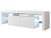 Wisząca szafka RTV pod telewizor z drzwiczkami z nadstawką Nodoo Biały połysk