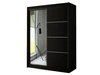 Szafa przesuwna z lustrem 150 cm z oświetleniem LED Portel Czarna