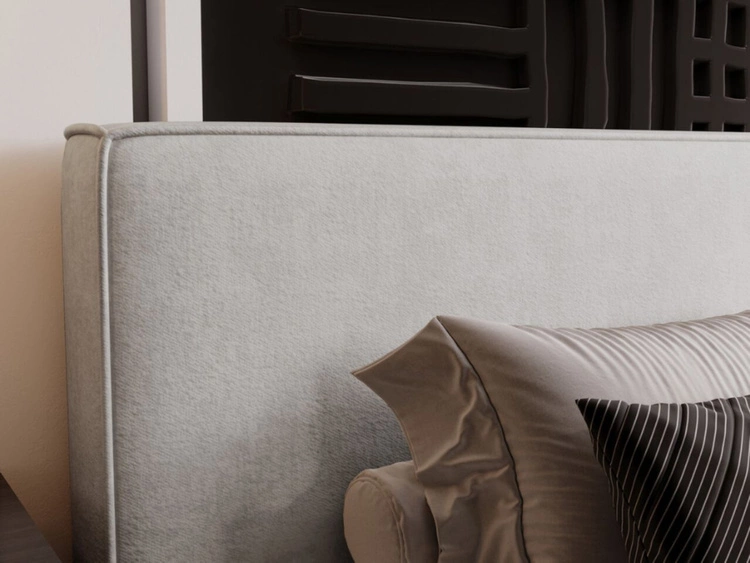 Łóżko tapicerowane z pojemnikiem i stelażem 160x200 Monaco Jasnoszare