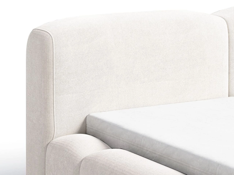 Łóżko tapicerowane z pojemnikiem i stelażem 180x200 Aubi Kremowe