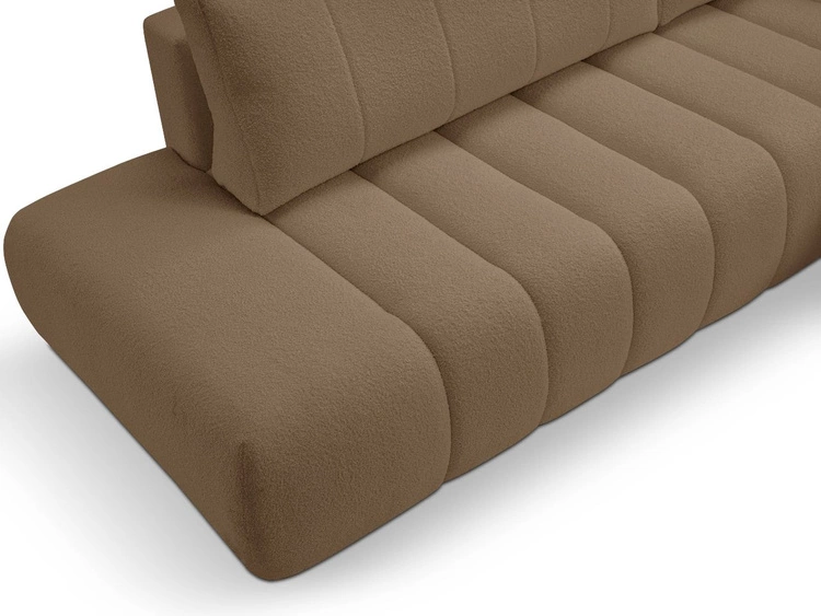 Narożnik z pojemnikiem i funkcją spania Prawy Adoro Brązowy