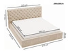Łóżko tapicerowane z pojemnikiem i stelażem 200x200 Apollo Jasnoszare