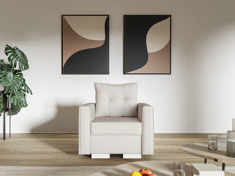 Fotel do salonu Pori kremowy