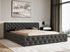 Łóżko tapicerowane z pojemnikiem i stelażem 140x200 cm Palini Czarne