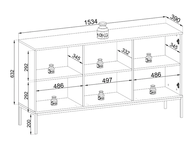 Komoda z drzwiami i oświetleniem LED Deo Dąb Wotan