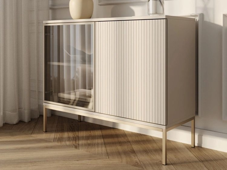 Komoda z drzwiami i oświetleniem LED Deo Kaszmirowa