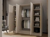Szafa otwierana z lustrem 200 cm Lucca Kaszmir z złotymi uchwytami