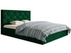Łóżko tapicerowane z pojemnikiem i stelażem 180x200 Salento zielone