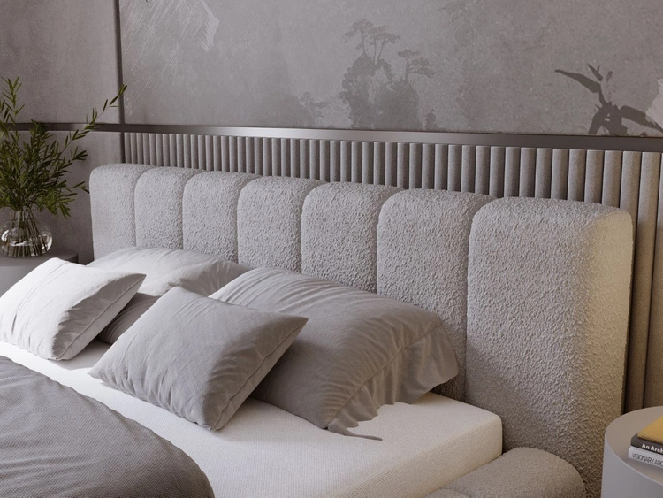 Łóżko tapicerowane z pojemnikiem i stelażem 120x200 Orio szary