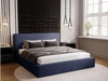 Łóżko tapicerowane z pojemnikiem i stelażem 200x200 Monaco Niebieskie