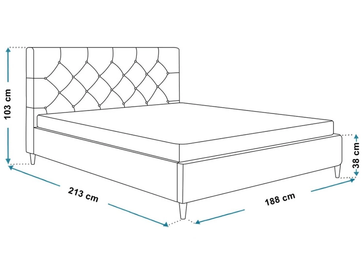 Łóżko tapicerowane ze stelażem 180x200 Tril Beżowe