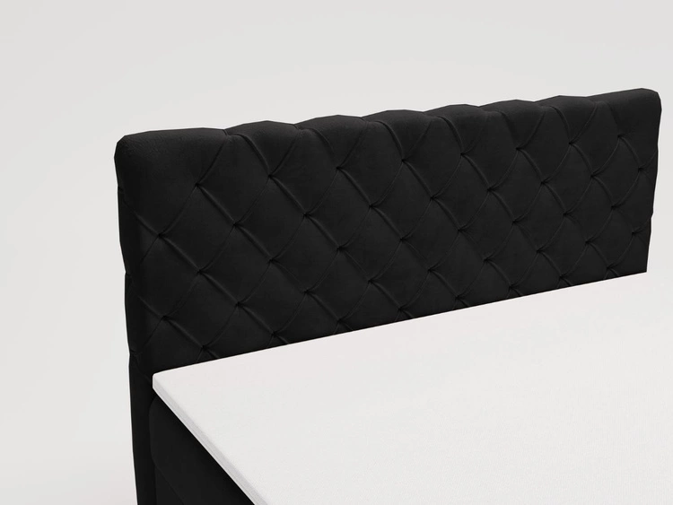 Łóżko kontynentalne z pojemnikiem na pościel 160x200 Lunaris Czarny