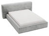 Łóżko tapicerowane z pojemnikiem i stelażem 120x200 cm Monza Jasnoszare