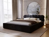 Łóżko tapicerowane z pojemnikiem i stelażem 160x200 Plaza Czarne