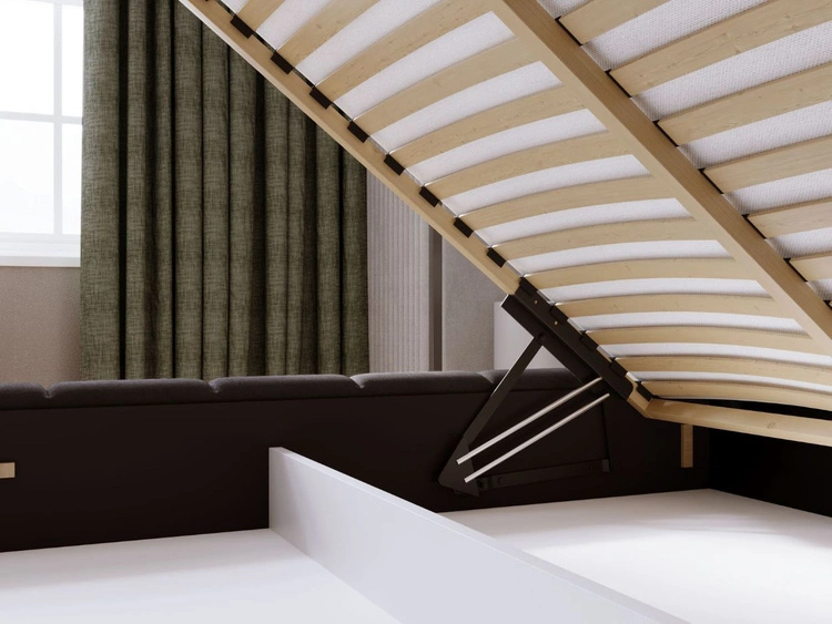 Łóżko tapicerowane z pojemnikiem i stelażem 120x200 Orio Czarny