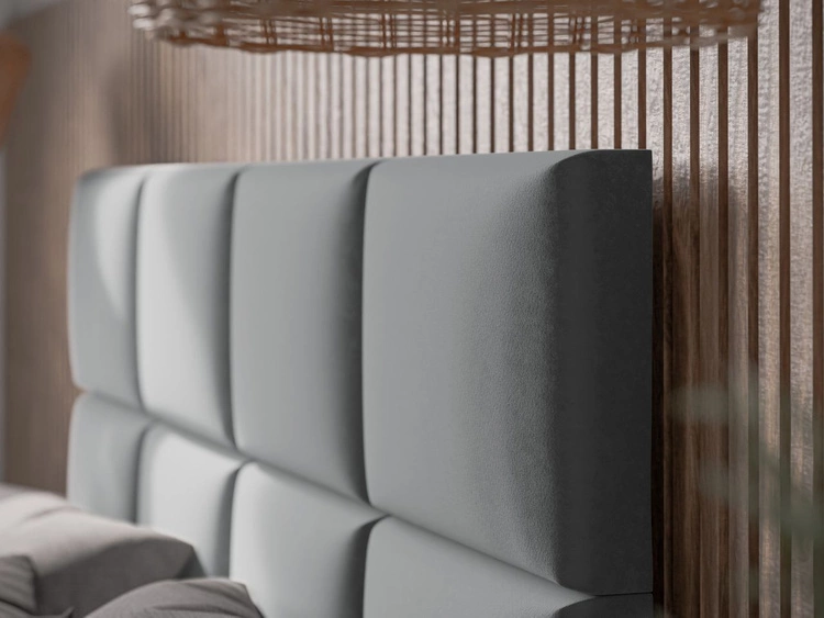 Łóżko tapicerowane ze stelażem 160x200 Luxe Ciemny niebieski