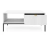 Zestaw mebli do salonu Amber biały na czarnych nogach
