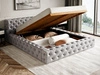 Łóżko tapicerowane z pojemnikiem i stelażem 160x200 cm Palini Szare