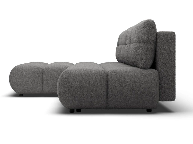 Narożnik z funkcją spania i pojemnikiem Lewy Milet Szary