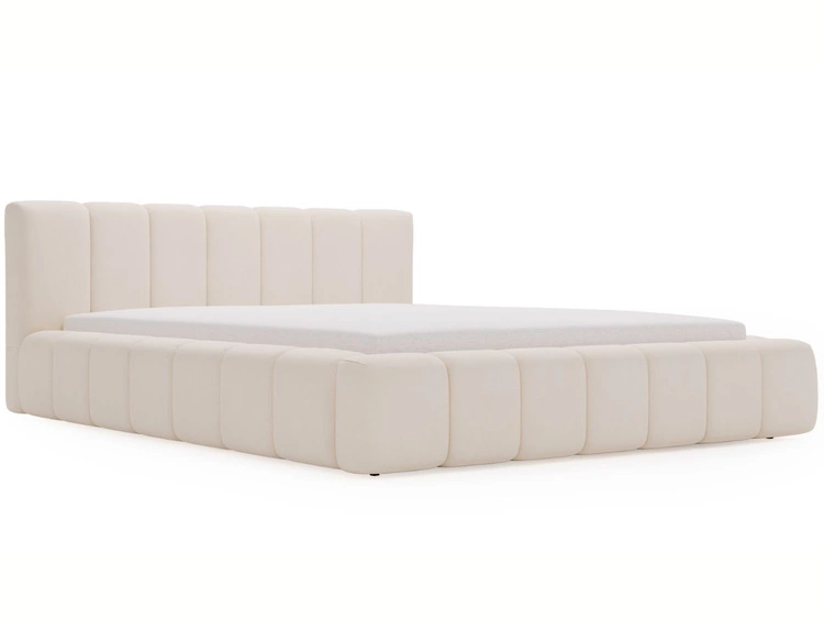 Łóżko tapicerowane z pojemnikiem i stelażem 120x200 Split Kremowy