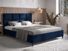 Łóżko tapicerowane ze stelażem 180x200 Luxe Ciemny niebieski