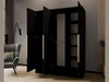 Szafa otwierana 150 cm Perugia Czarna z złotymi uchwytami