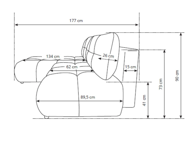 Narożnik z funkcją spania i pojemnikiem Prawy Milet Beżowy