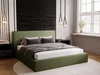 Łóżko tapicerowane z pojemnikiem i stelażem 140x200 Monaco Zielone