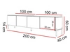 Szafka RTV pod telewizor z drzwiczkami na czarnych nóżkach 200 cm Nodoo Biały połysk