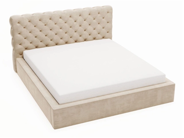 Łóżko tapicerowane z pojemnikiem i stelażem 120x200 Apollo Beżowe